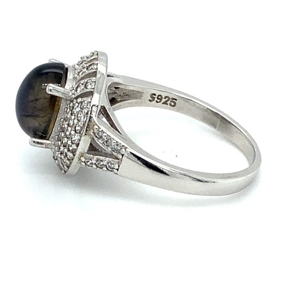 Iolite 3.38ct Rhodium Finish Solid Silver Ring - Picture 5 of 6